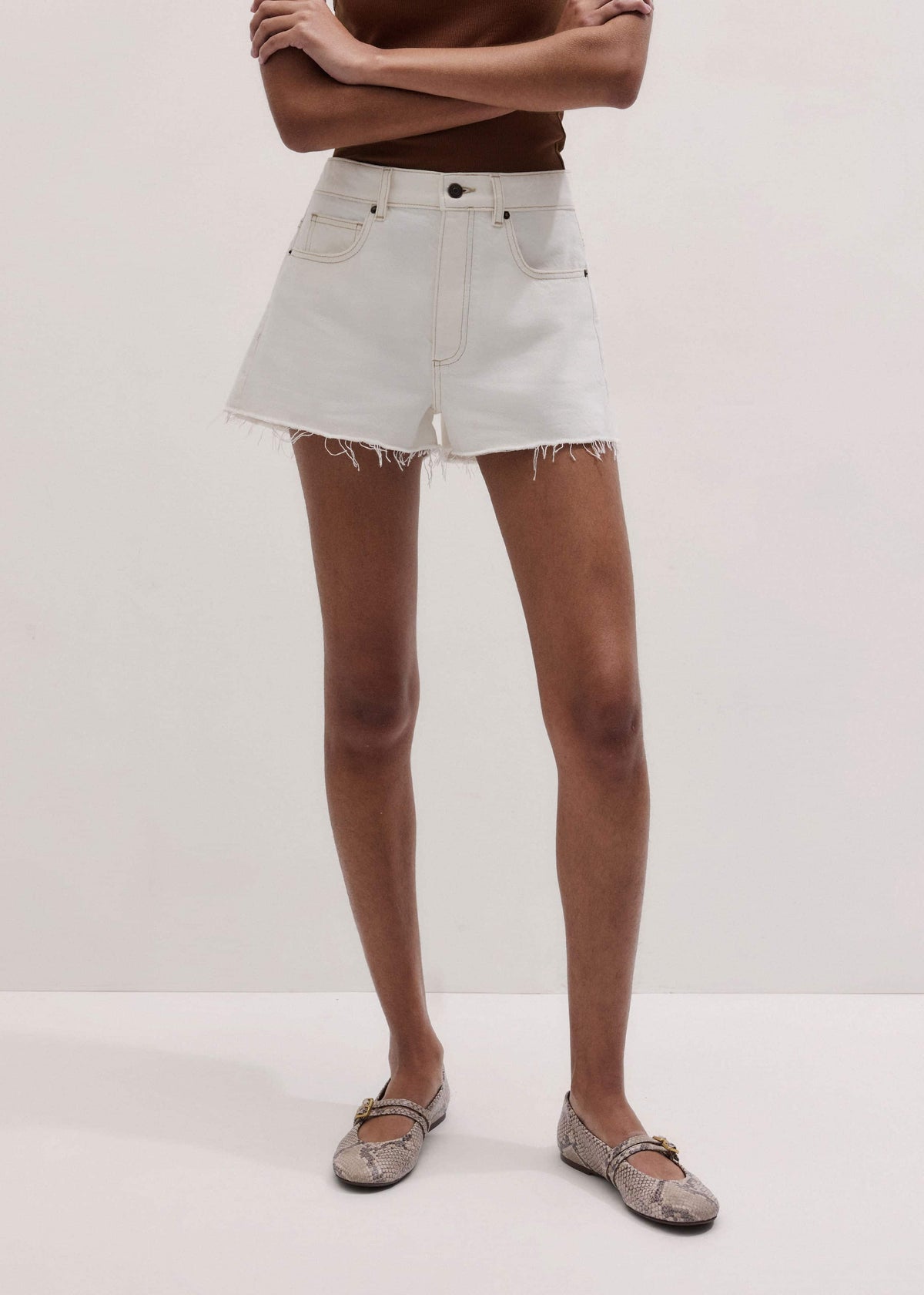Ecru Classic Cut Off Short | ME+EM Clothing