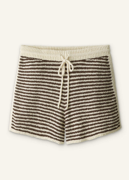 Cream Stripe Drawstring Short | ME+EM Clothing