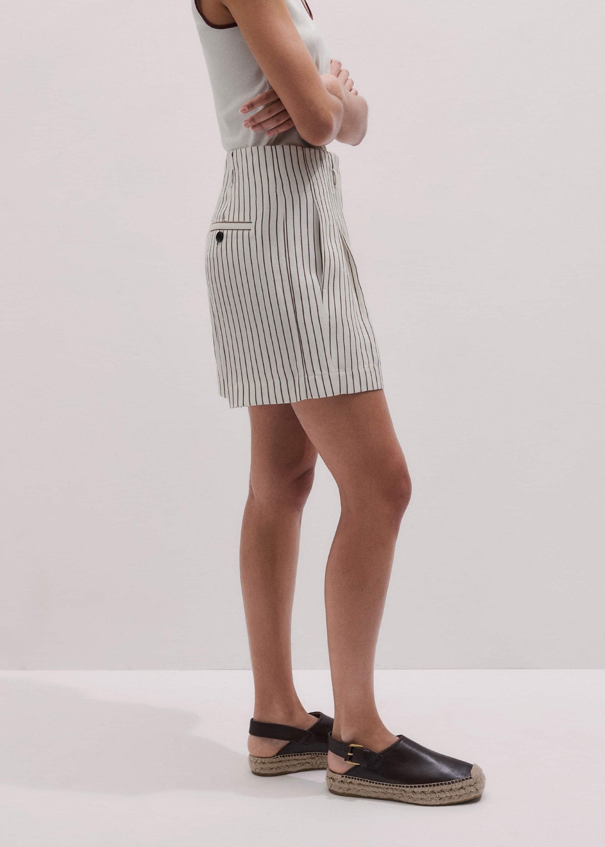 Ivory Tailored Pleat Short | ME+EM Clothing