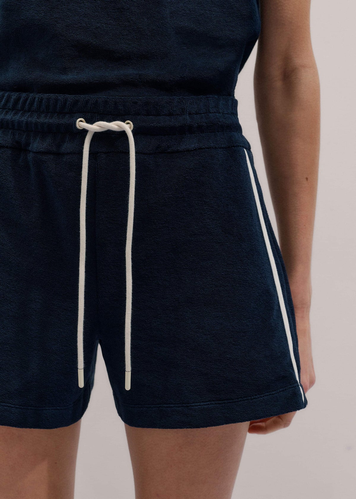 Navy Rib Trim Track Short | ME+EM Clothing