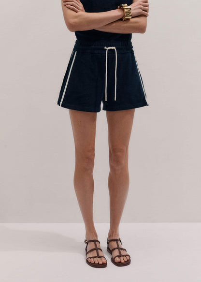 Navy Rib Trim Track Short | ME+EM Clothing