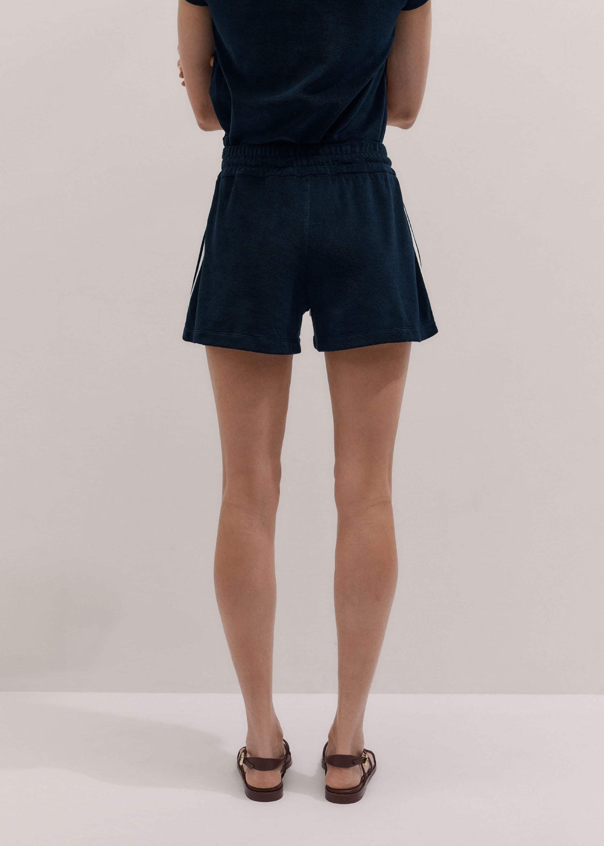 Navy Rib Trim Track Short | ME+EM Clothing