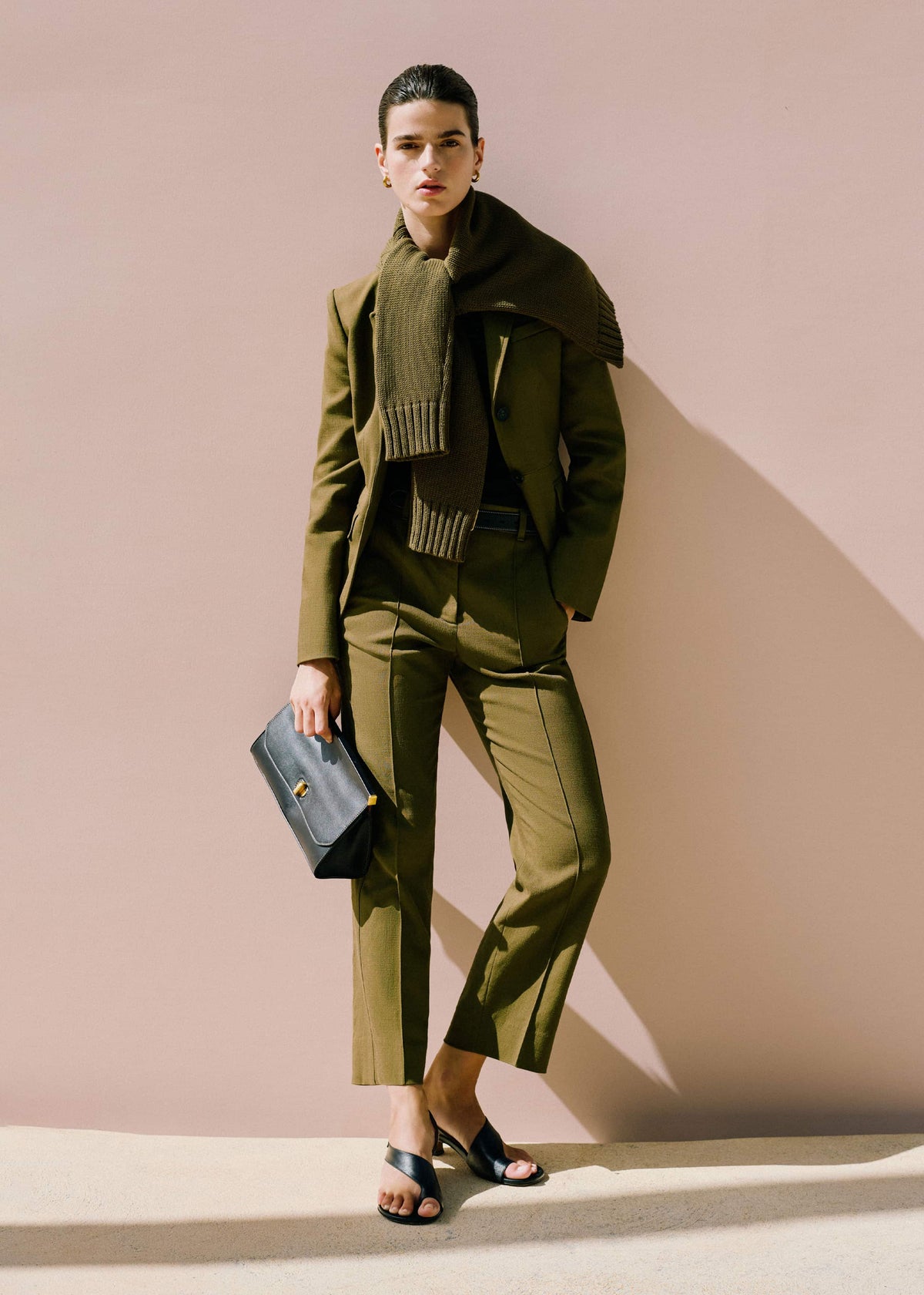 Olive Green Slim Crop Pant | ME+EM Clothing