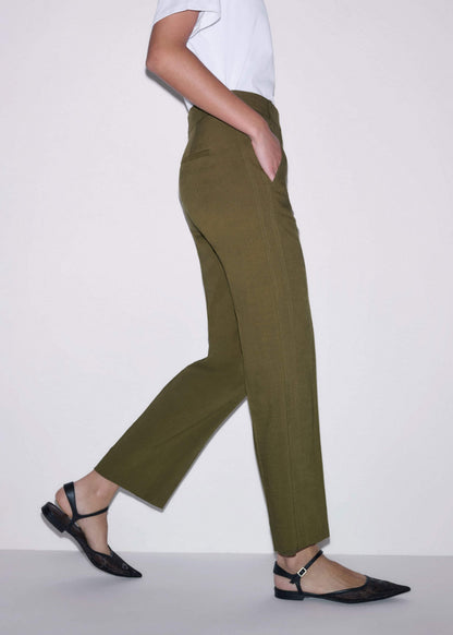 Olive Green Slim Crop Pant | ME+EM Clothing