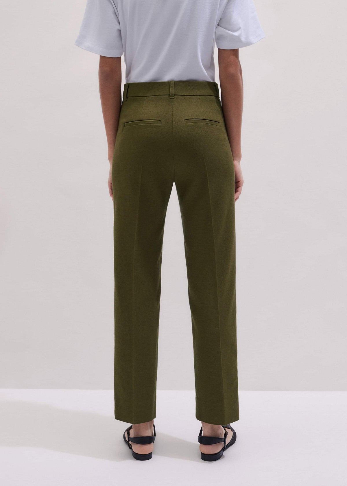 Olive Green Slim Crop Pant | ME+EM Clothing