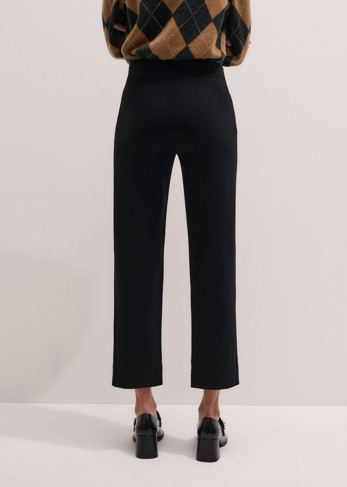 Black Travel Tailoring Pull On Slim Crop Pant | ME+EM Clothing