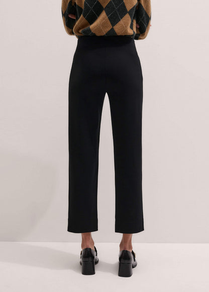 Black Travel Tailoring Pull On Slim Crop Pant | ME+EM Clothing