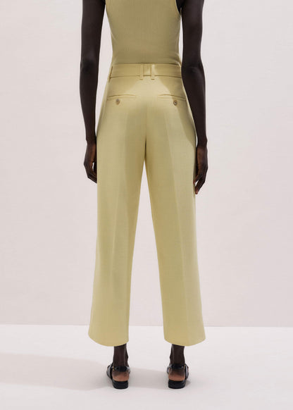 Yellow Tailored Straight Crop Pant | ME+EM Clothing