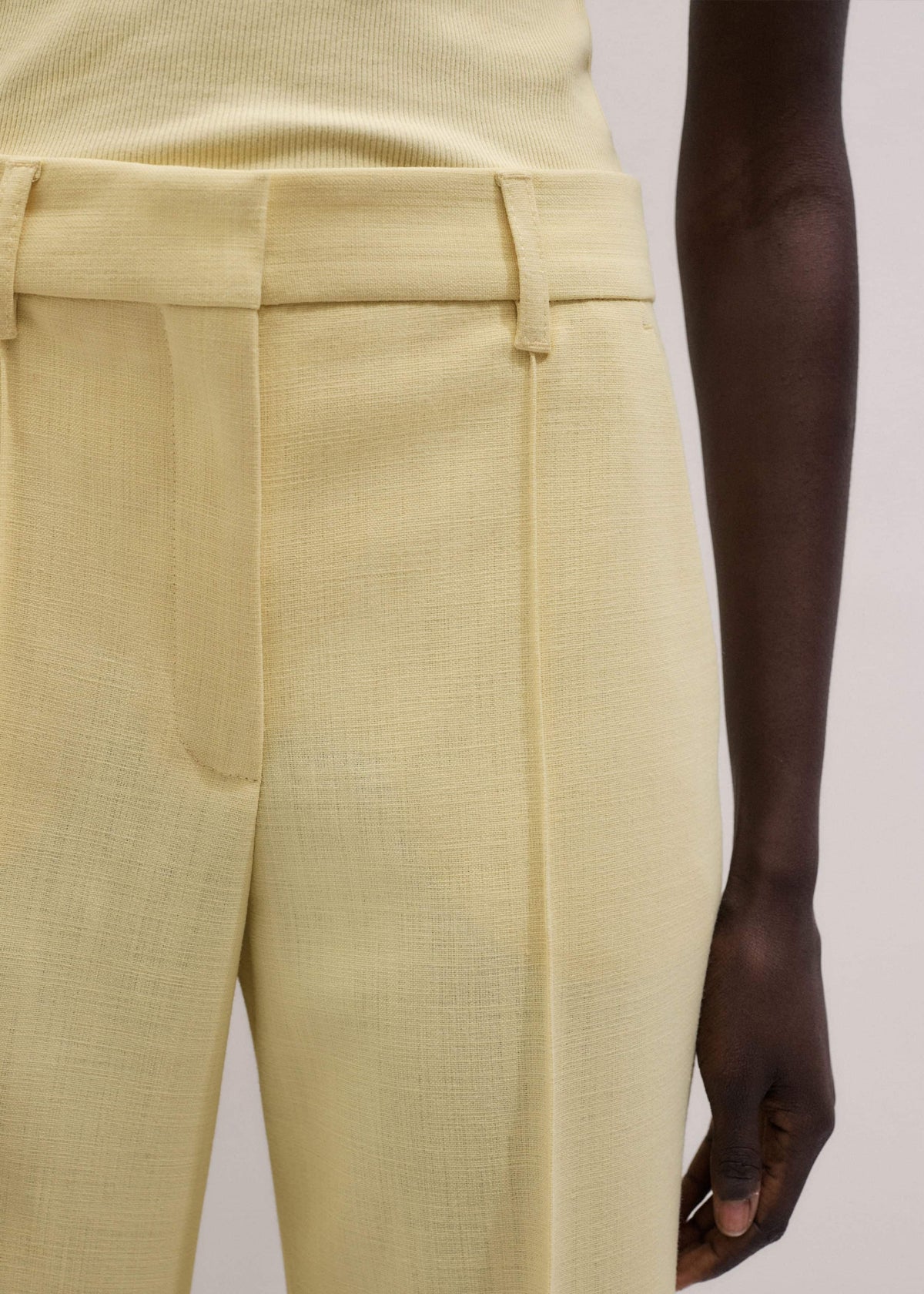 Yellow Tailored Straight Crop Pant | ME+EM Clothing