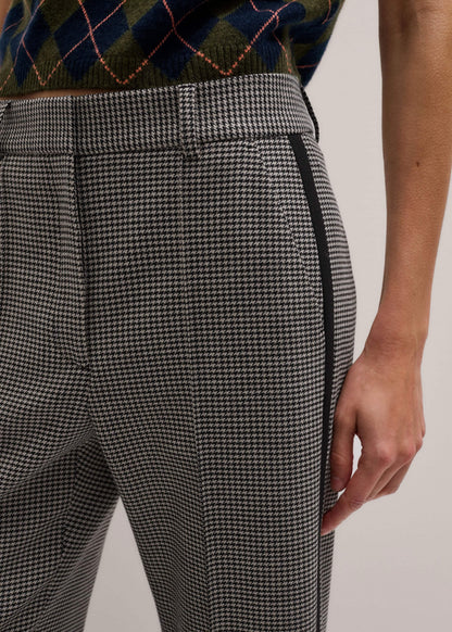 Ivory Houndstooth Straight Crop Trouser | ME+EM Clothing