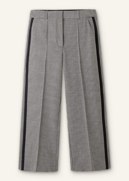 Ivory Houndstooth Straight Crop Trouser | ME+EM Clothing
