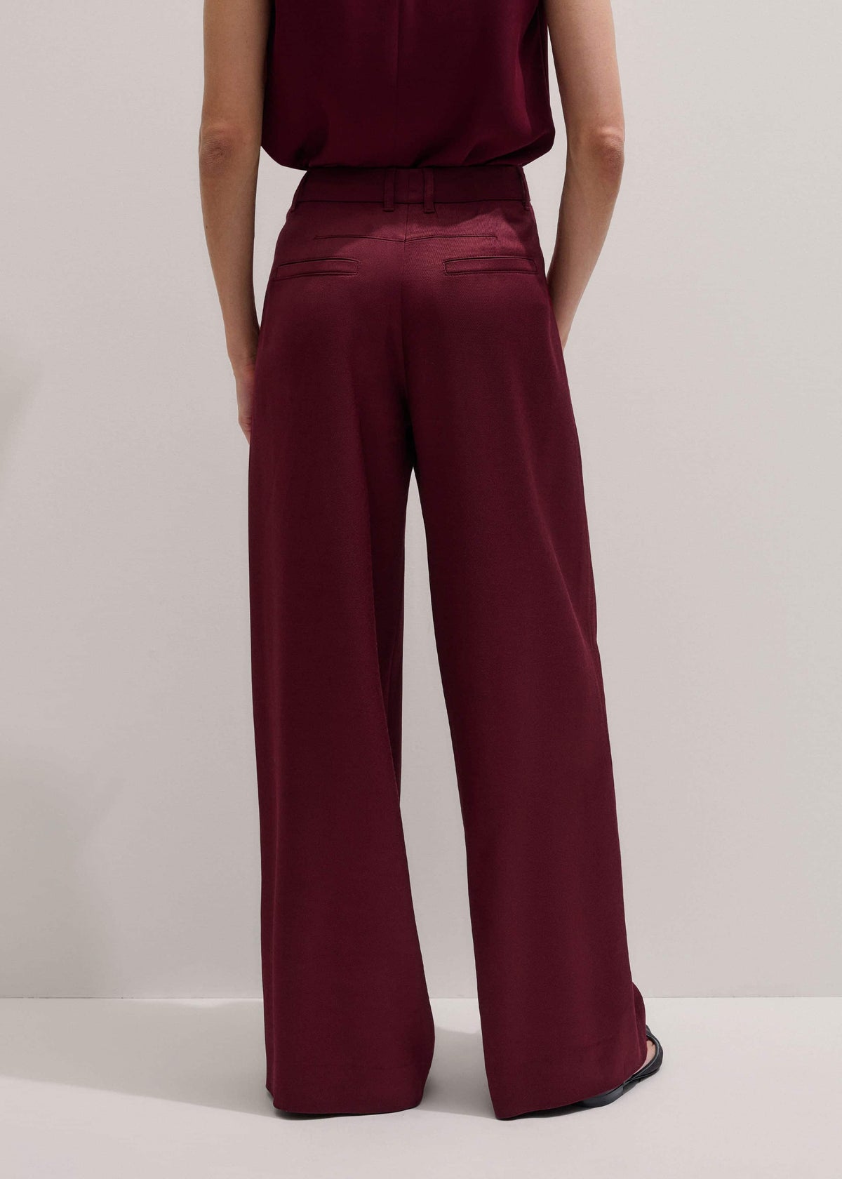 Red Wool Event Ready Pleat Straight-Leg Pant | ME+EM Clothing