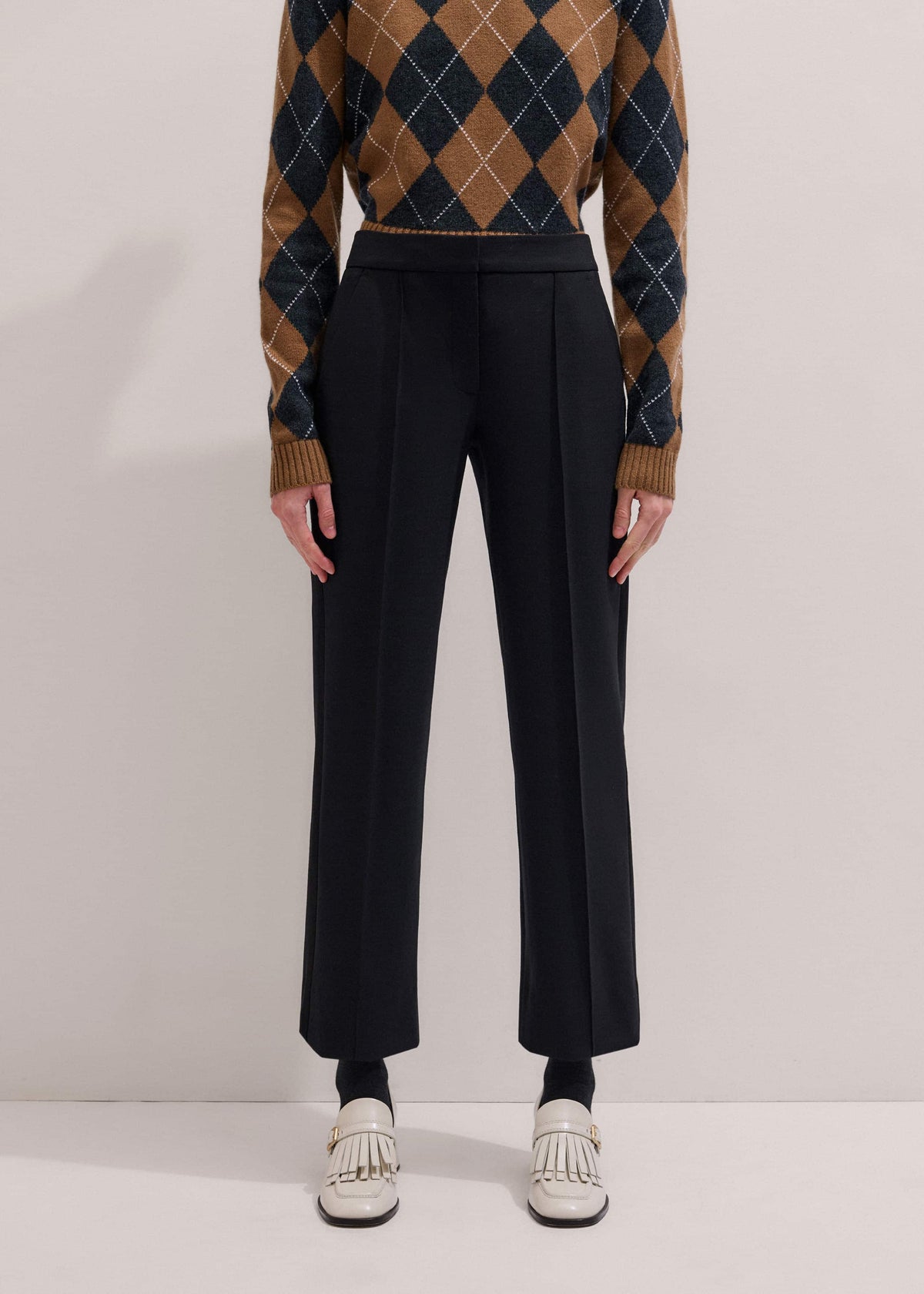 Black Slim Crop Tux Pant | Pants | ME+EM Clothing