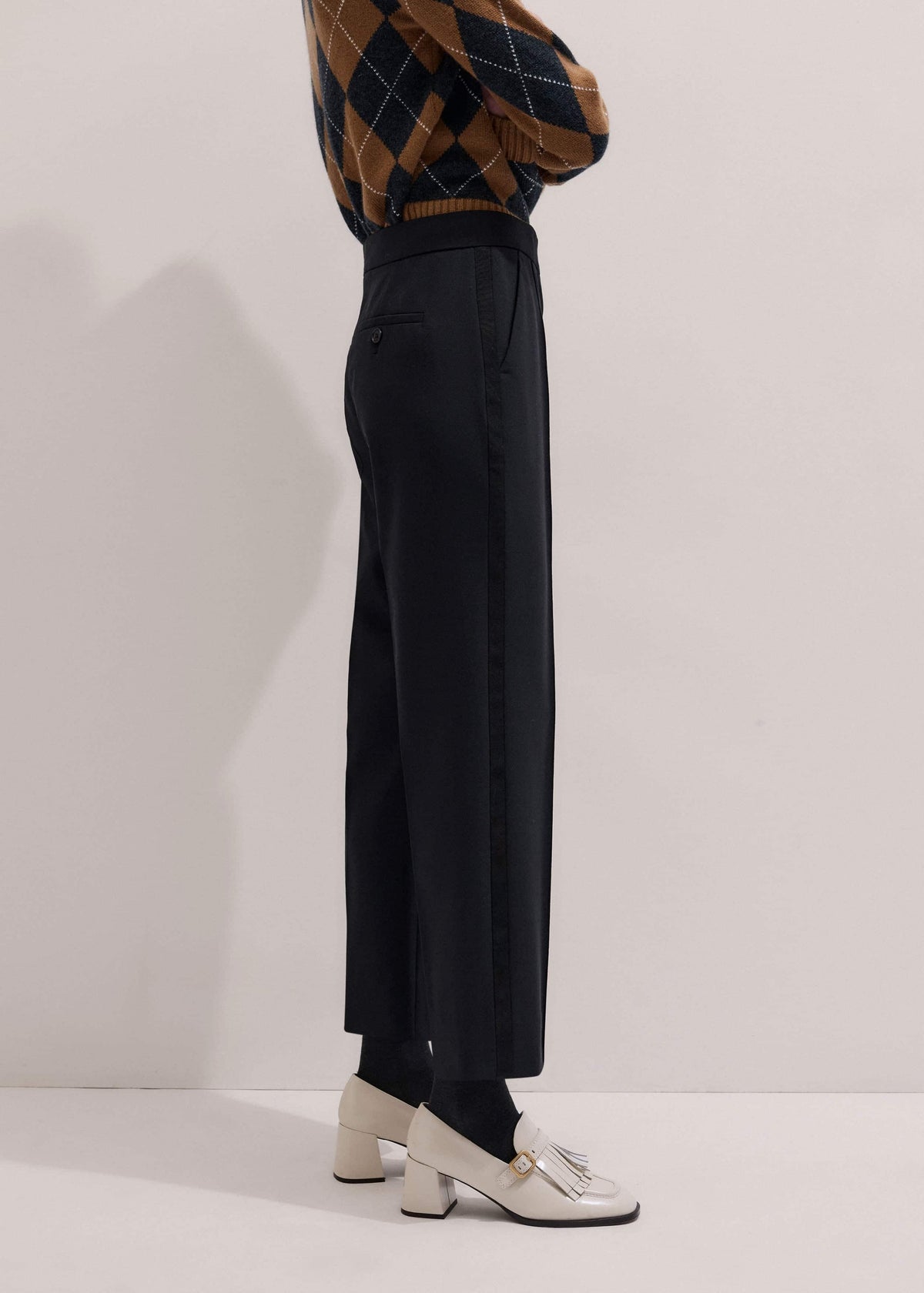 Black Slim Crop Tux Pant | Pants | ME+EM Clothing