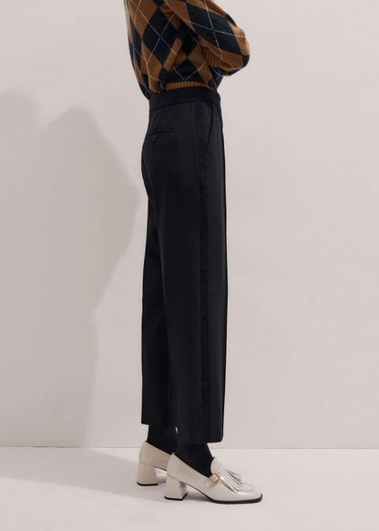 Black Slim Crop Tux Pant | Pants | ME+EM Clothing