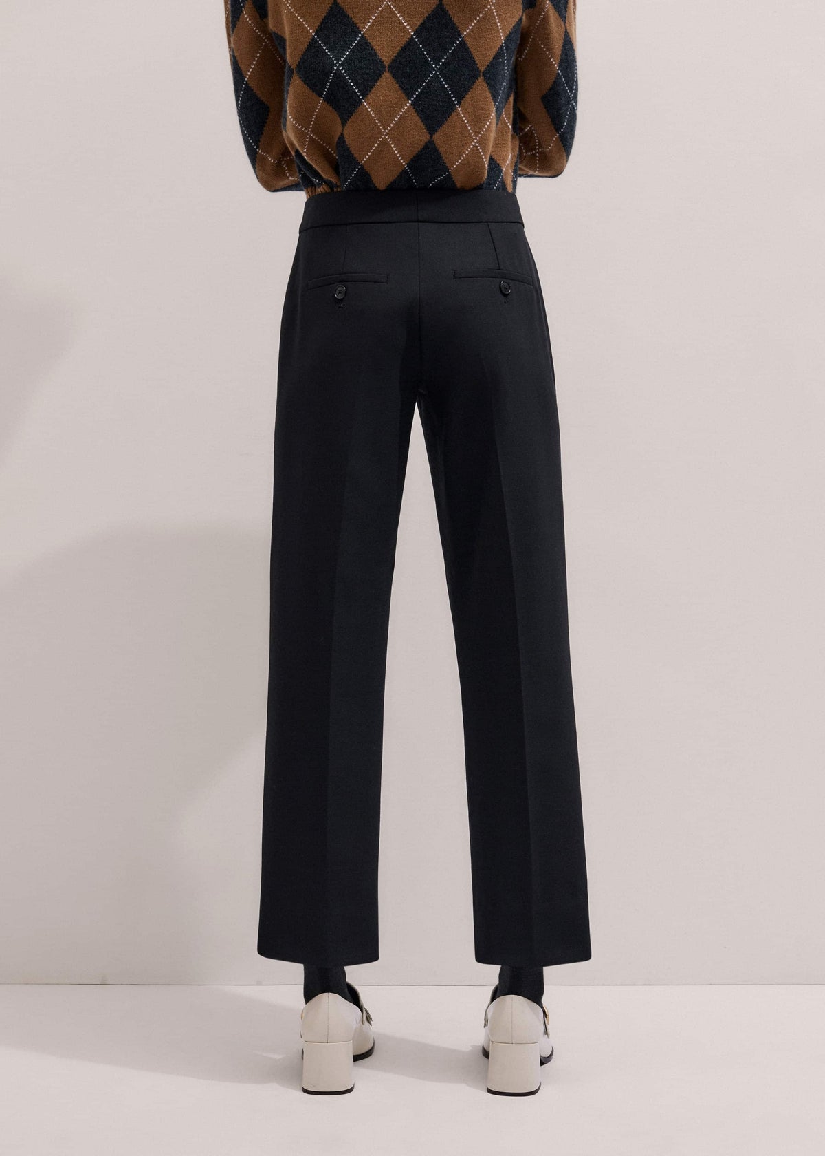 Black Slim Crop Tux Pant | Pants | ME+EM Clothing