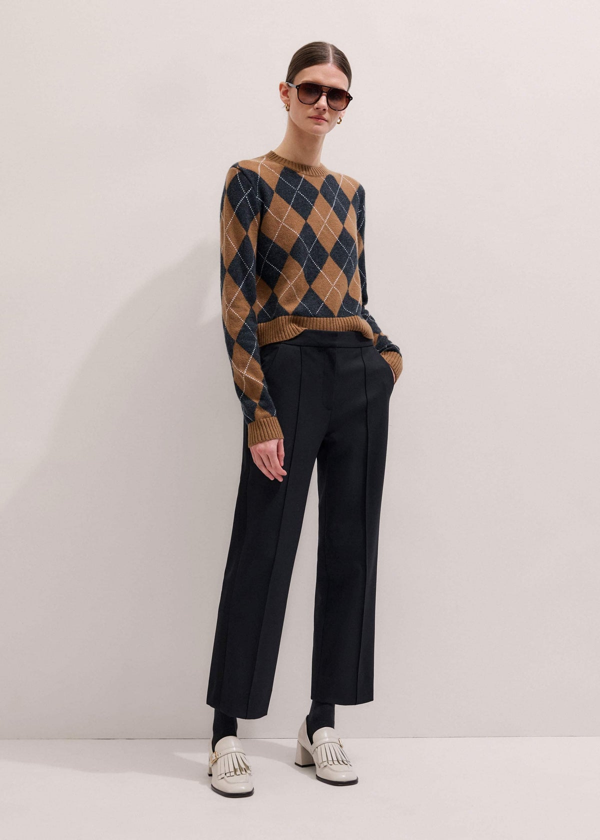 Black Slim Crop Tux Pant | Pants | ME+EM Clothing