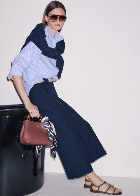Navy Straight Crop Pant | ME+EM Clothing