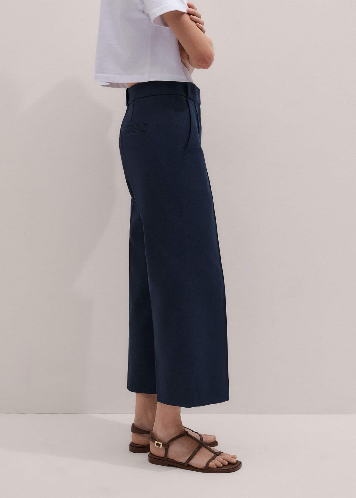 Navy Straight Crop Pant | ME+EM Clothing