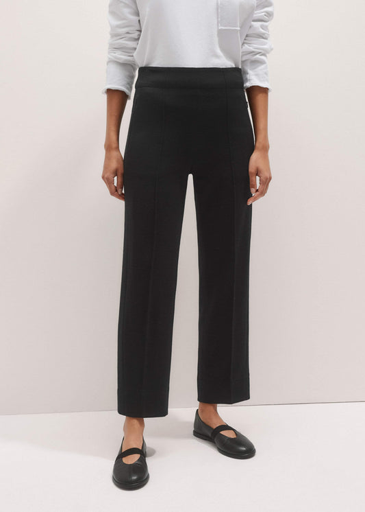 Black Wool-Blend Travel Tailoring Slim Crop Pant | ME+EM Clothing