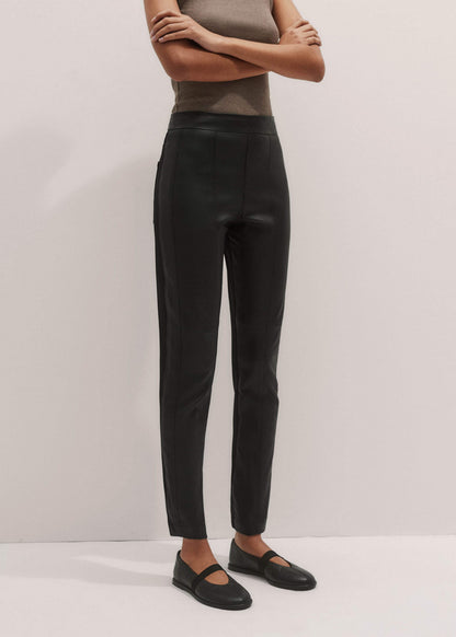 Women’s Black High Stretch Leather Mix Legging | ME+EM Clothing