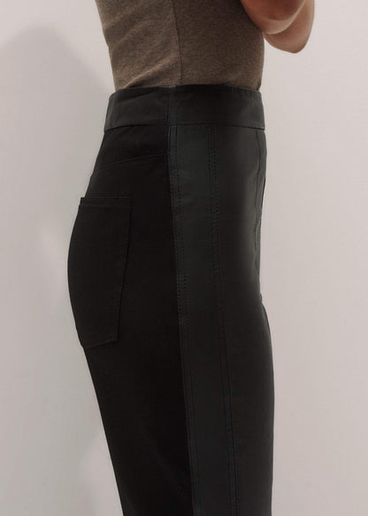 Women’s Black High Stretch Leather Mix Legging | ME+EM Clothing