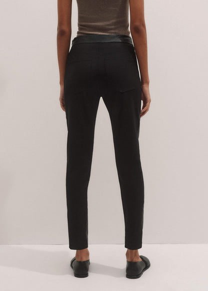 Women’s Black High Stretch Leather Mix Legging | ME+EM Clothing