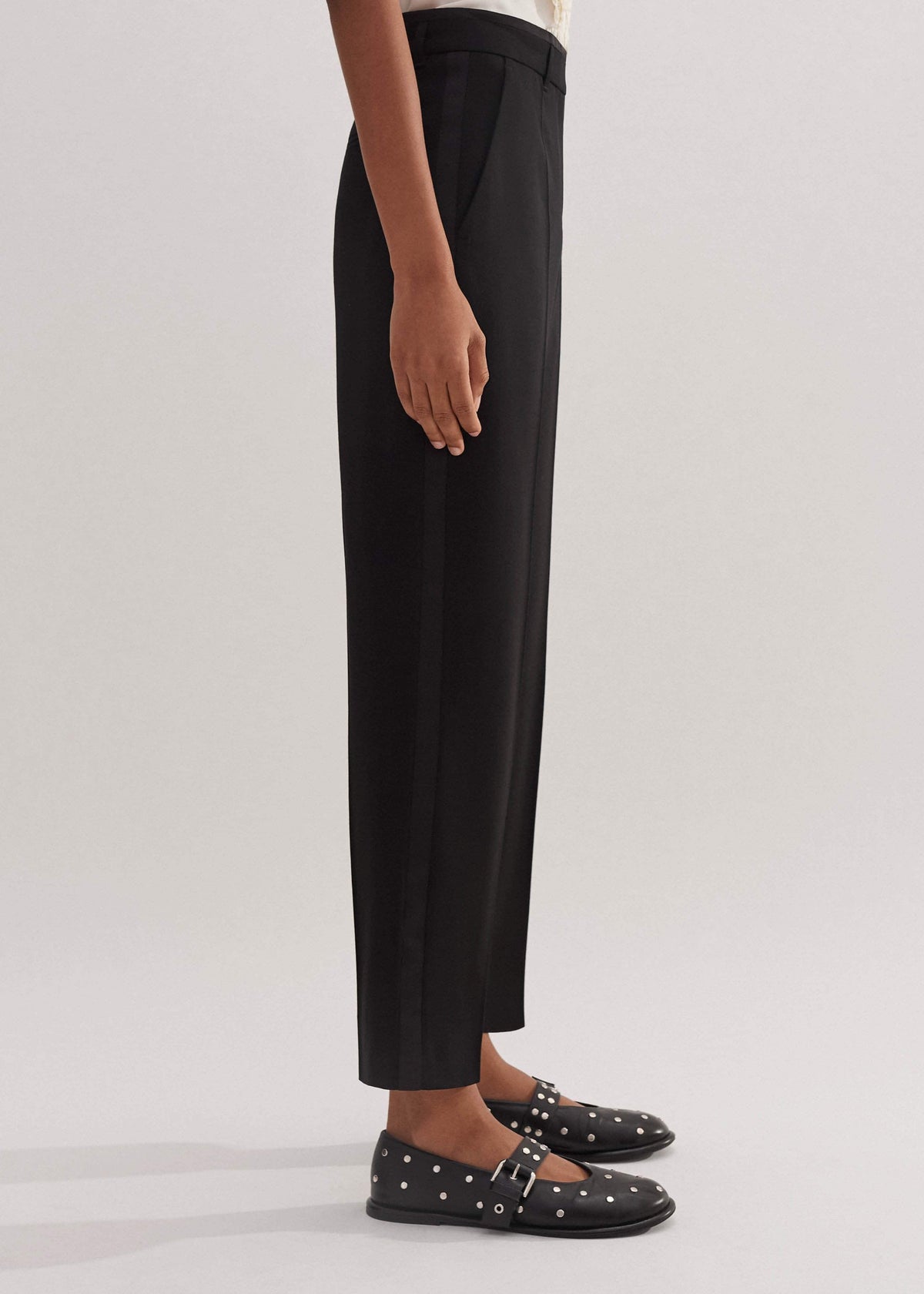 Black Slim Crop Forever Tux Pant | Woven Pants | ME+EM Clothing