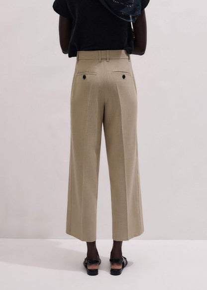Sand Tailored Straight Crop Pant | ME+EM Clothing