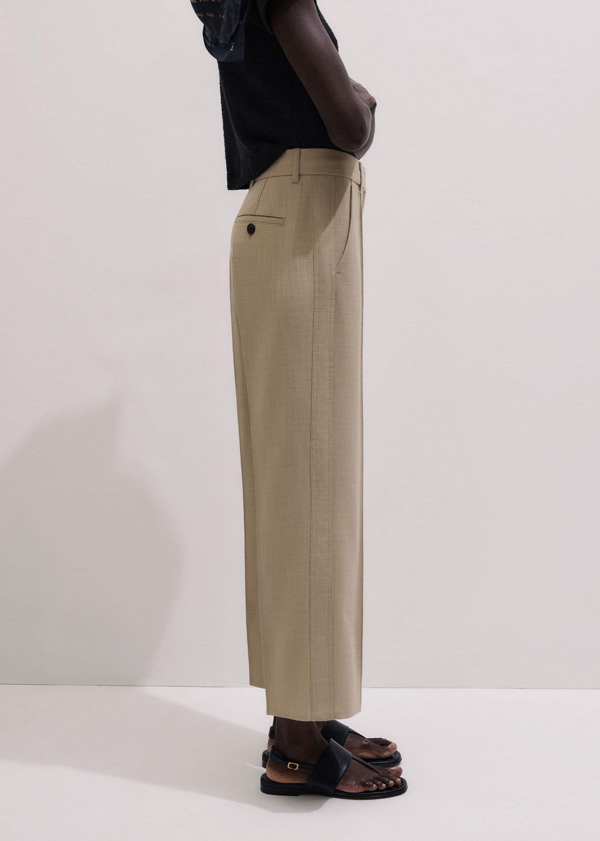 Sand Tailored Straight Crop Pant | ME+EM Clothing