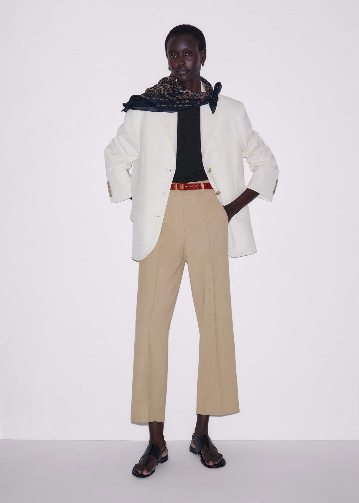 Sand Tailored Straight Crop Pant | ME+EM Clothing