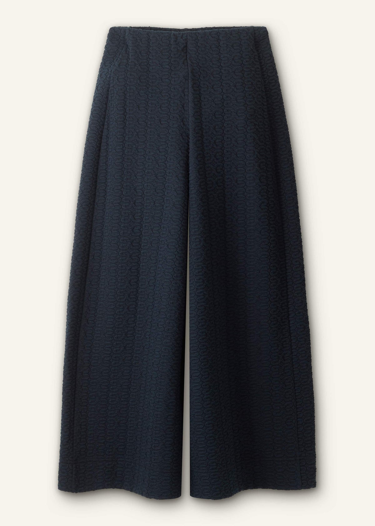 Navy Curling Cross Jacquard Cropped Pant | ME+EM Clothing