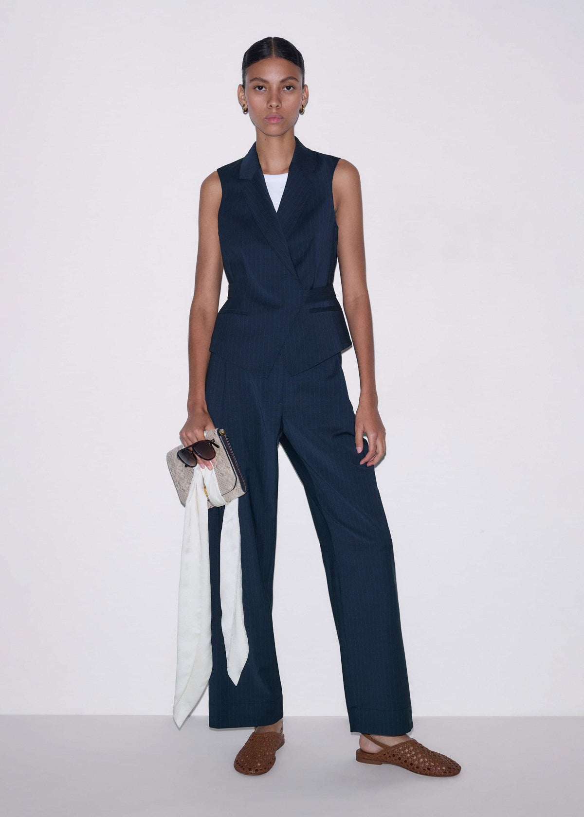 Navy Pinstripe Clever Pant | ME+EM Clothing
