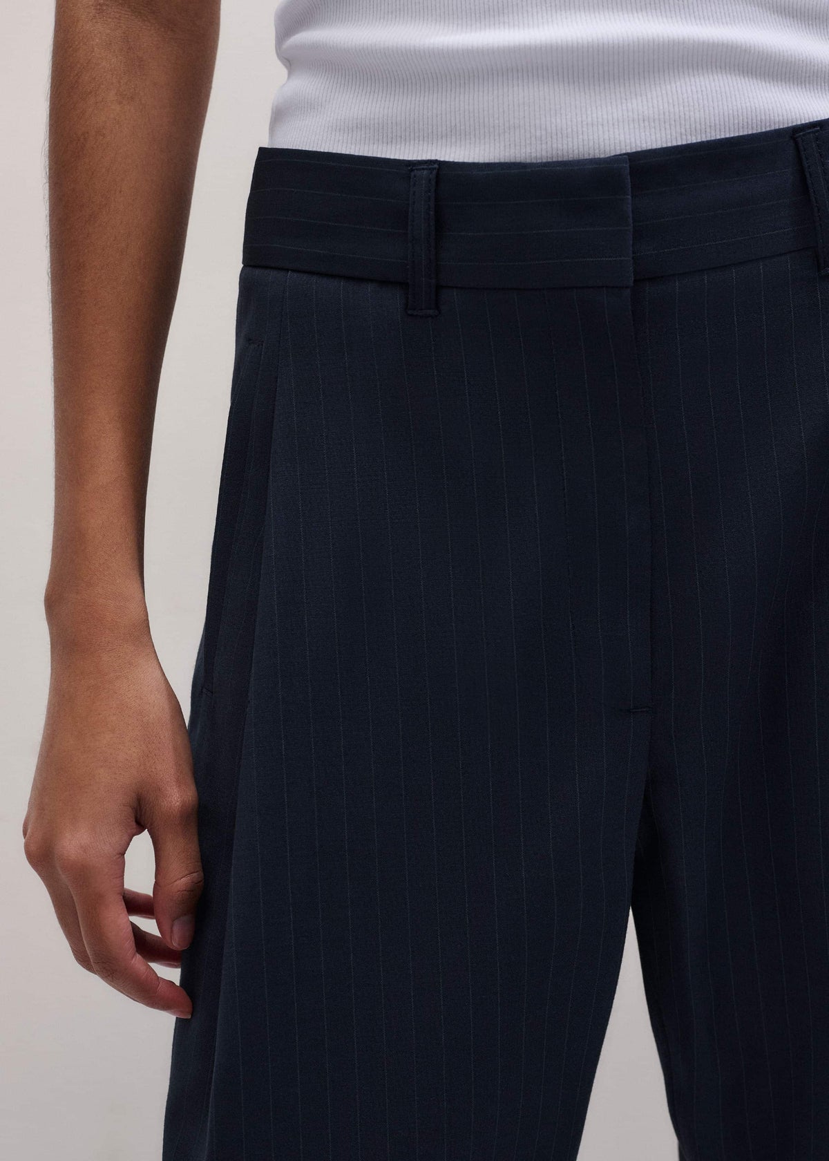 Navy Pinstripe Clever Pant | ME+EM Clothing