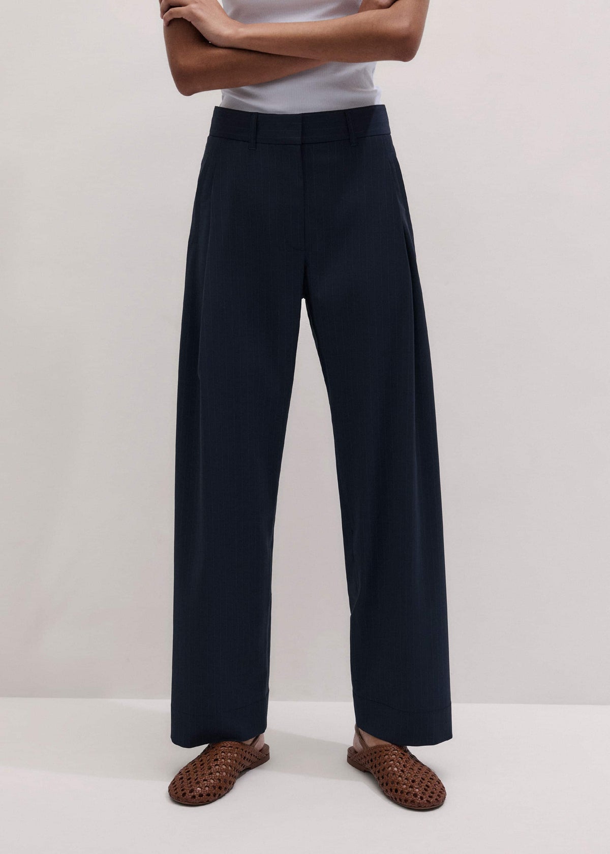 Navy Pinstripe Clever Pant | ME+EM Clothing