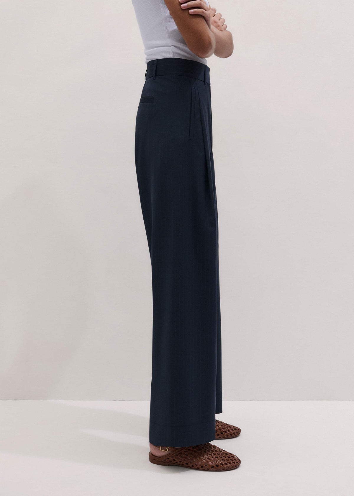 Navy Pinstripe Clever Pant | ME+EM Clothing