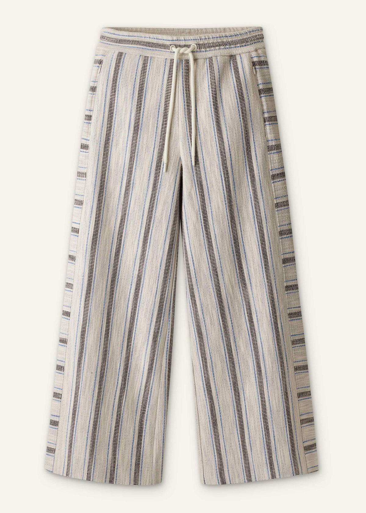 Cream Stripe Crop Track Pant | ME+EM Clothing