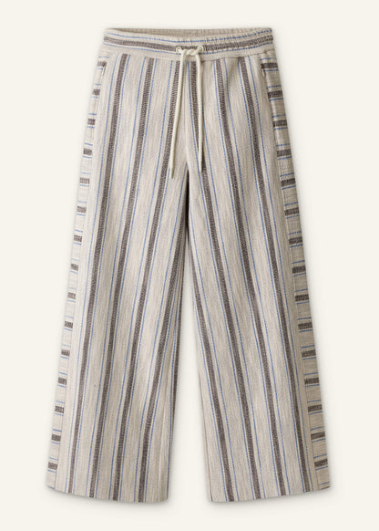 Cream Stripe Crop Track Pant | ME+EM Clothing