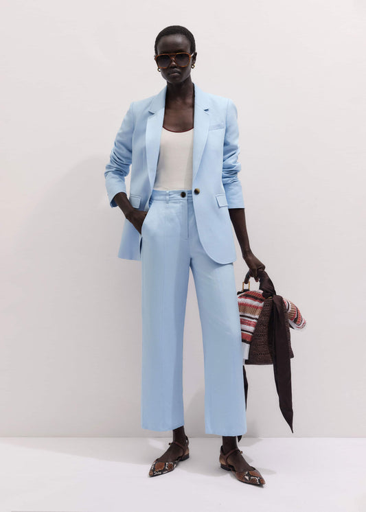 Blue Straight Crop Pant | ME+EM Clothing