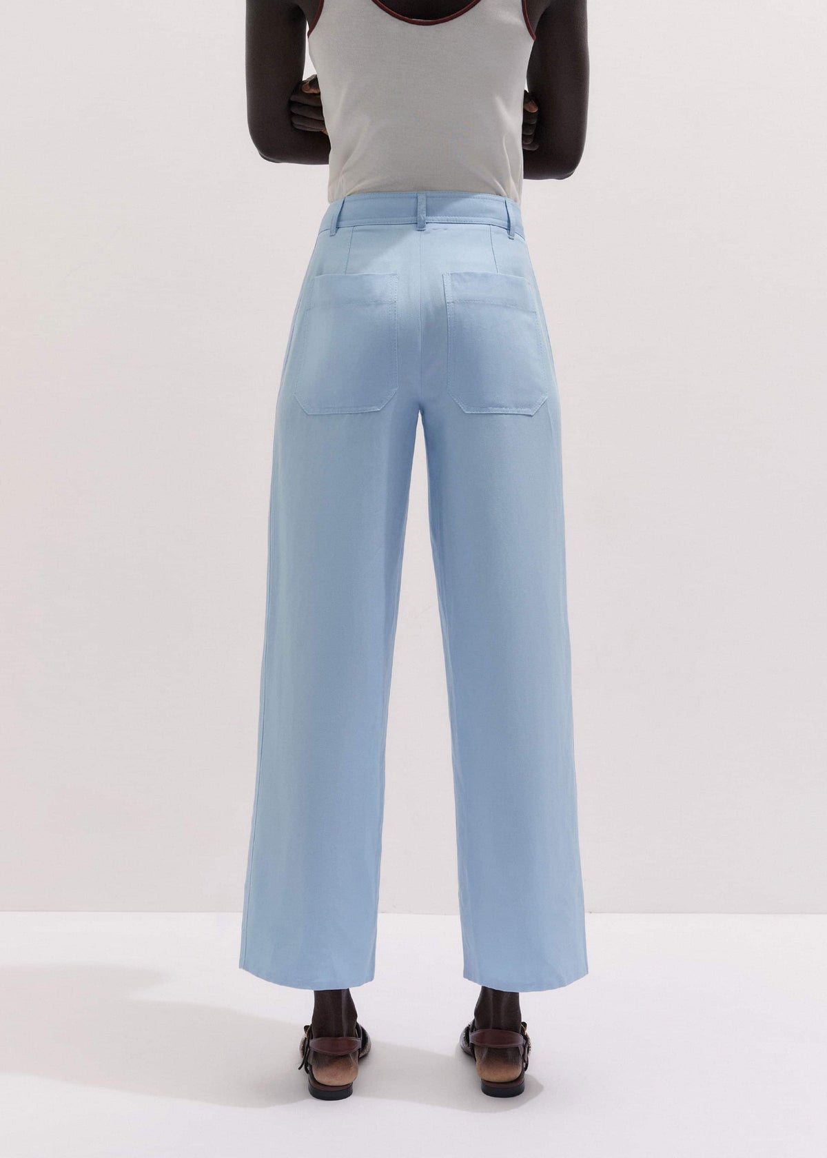 Blue Straight Crop Pant | ME+EM Clothing