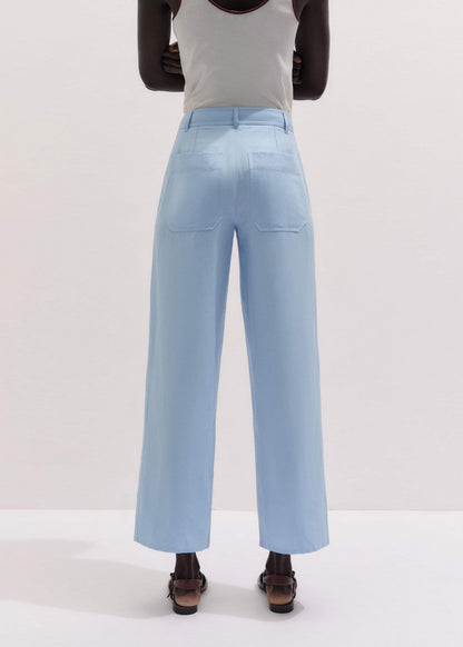 Blue Straight Crop Pant | ME+EM Clothing