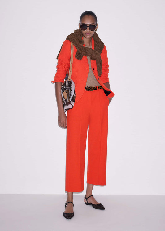 Orange Straight Crop Tailored Pant | ME+EM Clothing