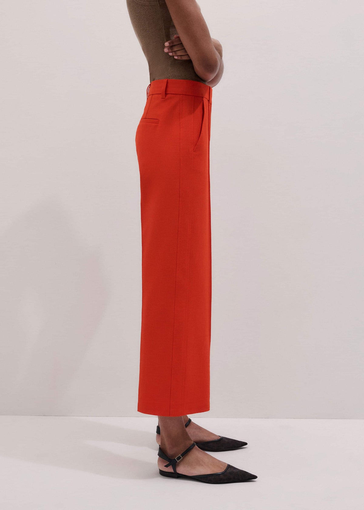 Orange Straight Crop Tailored Pant | ME+EM Clothing