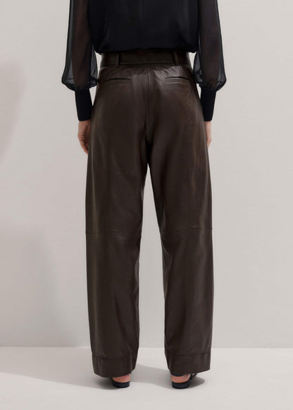 Brown Leather Clever Tapered Pant | ME+EM Clothing