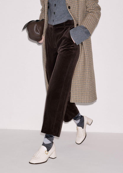 Brown Italian Cord Straight Crop Pant | ME+EM Clothing