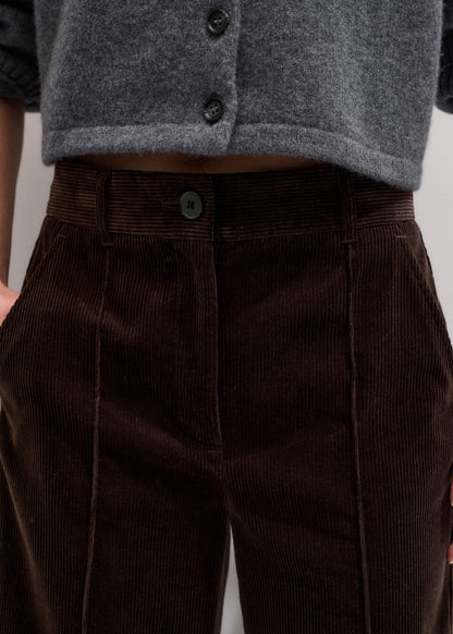 Brown Italian Cord Straight Crop Pant | ME+EM Clothing