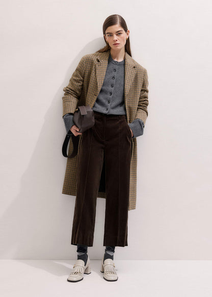 Brown Italian Cord Straight Crop Pant | ME+EM Clothing