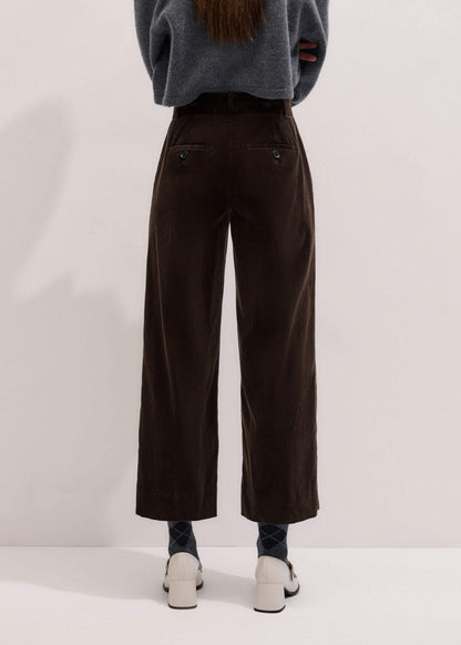 Brown Italian Cord Straight Crop Pant | ME+EM Clothing