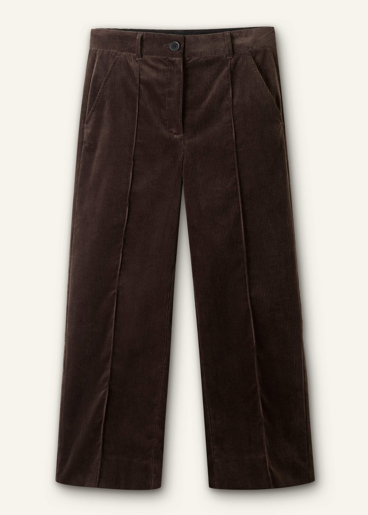 Brown Italian Cord Straight Crop Pant | ME+EM Clothing