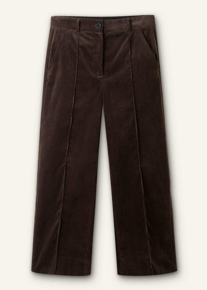Brown Italian Cord Straight Crop Pant | ME+EM Clothing